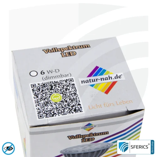 6 watt LED spot full spectrum | bright like 35 watts, 450 lumens | CRI 95 | dimmable | flicker-free | daylight | GU5.3 (MR16) | business quality