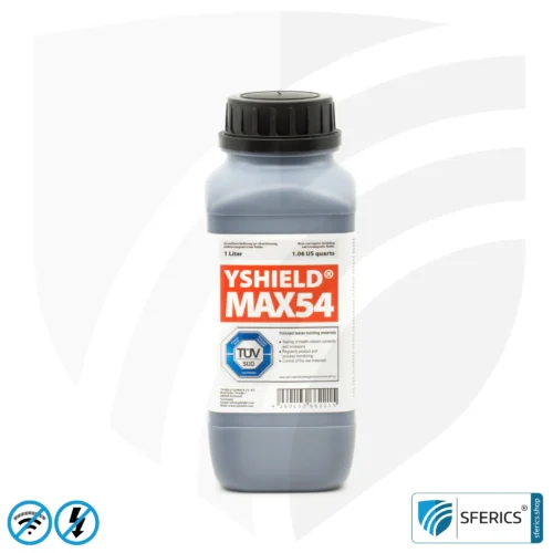 Shielding paint MAX54 | RF screening attenuation against electrosmog up to 100 dB at 40 GHz | TÜV SÜD certified | developed for maximum shielding against electrosmog by 5G or WIFI 6