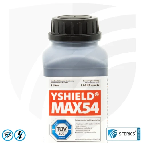 Shielding paint MAX54 | RF screening attenuation against electrosmog up to 100 dB at 40 GHz | TÜV SÜD certified | developed for maximum shielding against electrosmog by 5G or WIFI 6