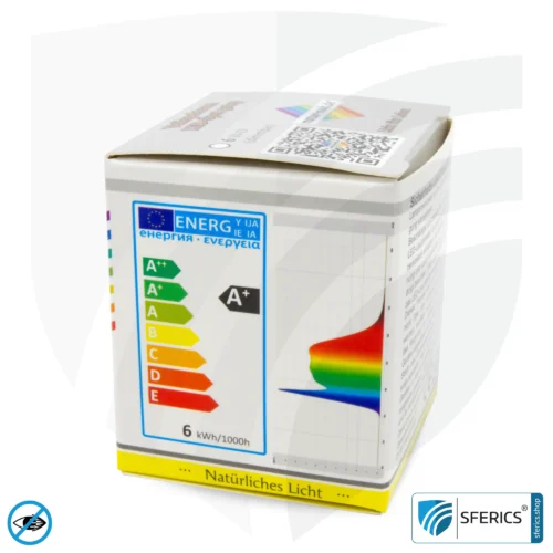 6 watt LED spot full spectrum 3step | dimming without dimmer: bright like 35 watts (100%), 50% or 15%, 480 lumens | CRI 95 | flickerfree | daylight | GU10 | business quality
