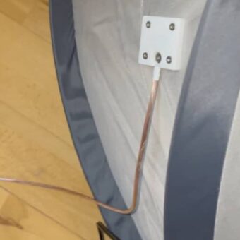 Grounding connected to the shielding tent with magnetic holder