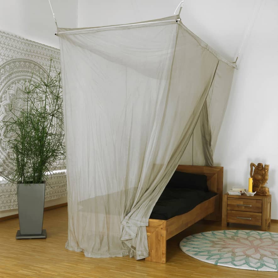 Shielding canopy Electrosmog PRO | 99.999% screening attentuation against WIFI, RF radiation (HF shielding up to 50dB) | groundable | effective against 5G! Single bed. Feedimage.