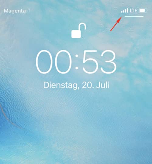 Signal strength bar on the mobile phone display