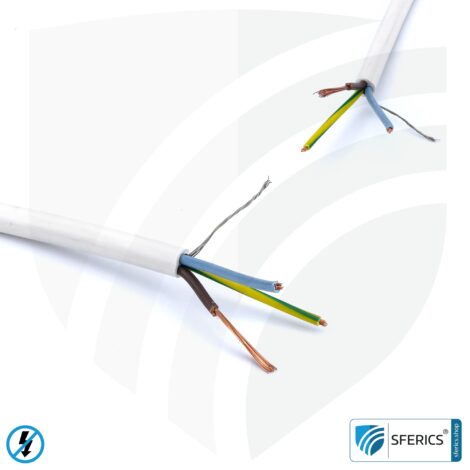 (H)05VV-F3G shielded and very flexible electrical cable | 3x 0.75 mm² | flexible cable to limit alternating electrical fields LF | for non-location-based, mobile consumers