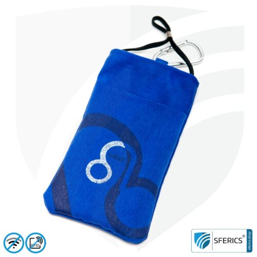Cell phone pouch eWall for the smartphone | ROYAL BLUE | anti electrosmog incl. 5G | 3in1 protection incl. RFID blocker | cell phone case for iPhone, Android, ...