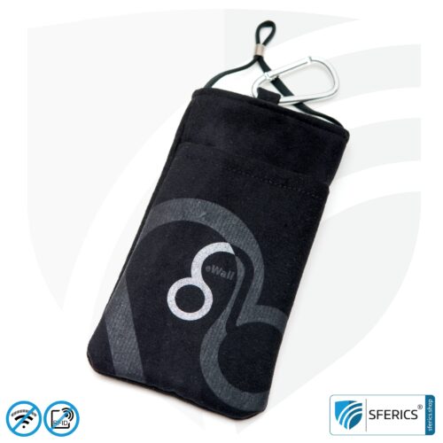 Cell phone pouch eWall for the smartphone | BLACK | anti electrosmog incl. 5G | 3in1 protection incl. RFID blocker | cell phone case for iPhone, Android, ...