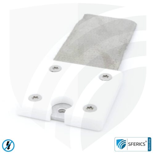 Mobile grounding plate | for grounding canopy, floor underlay, tent, sleeping bag, bed linen, blanket, etc. | GCV