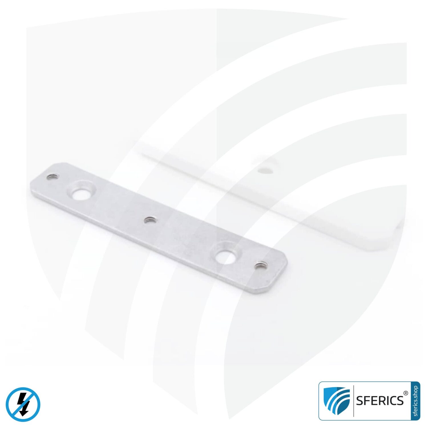 Grounding plate | stationary for indoor rooms | grounding of shielded surfaces | 20 x 80 mm