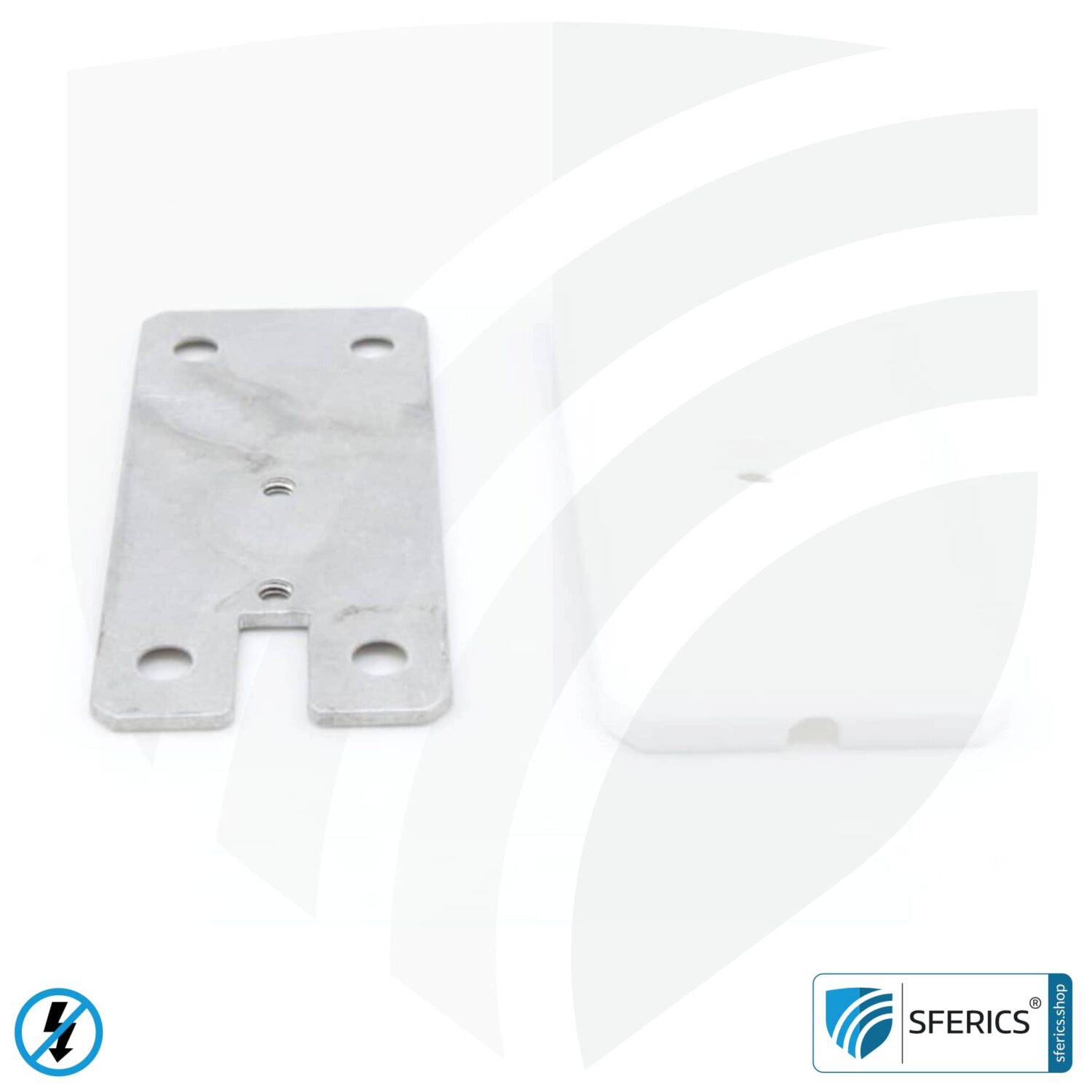 Grounding plate | stationary for indoor rooms | grounding of shielded surfaces | 40 x 80 mm