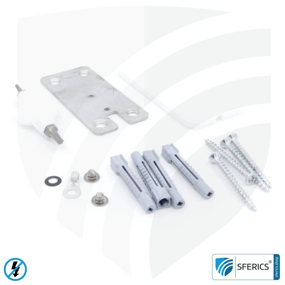 Grounding plate | stationary for indoor rooms | grounding of shielded surfaces | 40 x 80 mm