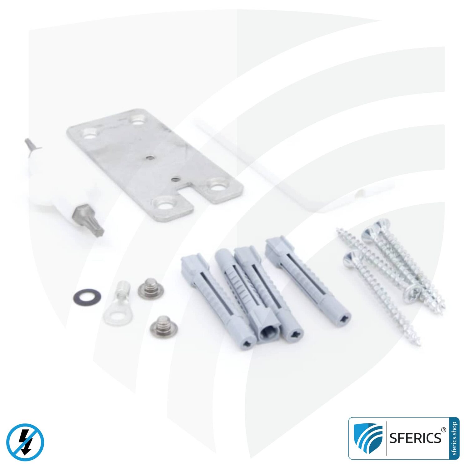 Grounding plate | stationary for indoor rooms | grounding of shielded surfaces | 40 x 80 mm