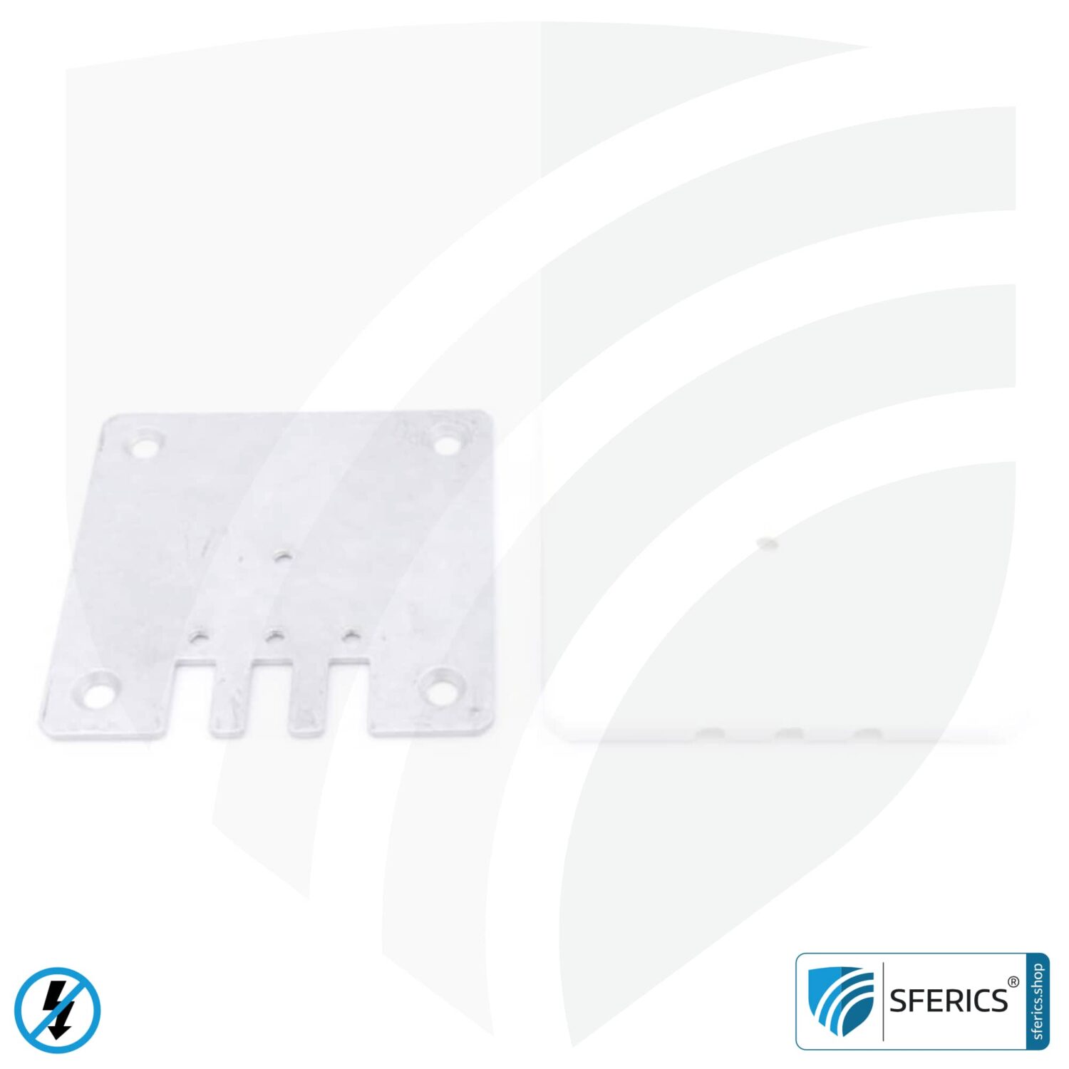 Grounding plate | stationary for indoor rooms | grounding of shielded surfaces | 80 x 80 mm