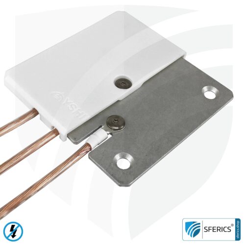 Grounding plate | stationary for indoor rooms | grounding of shielded surfaces | 80 x 80 mm