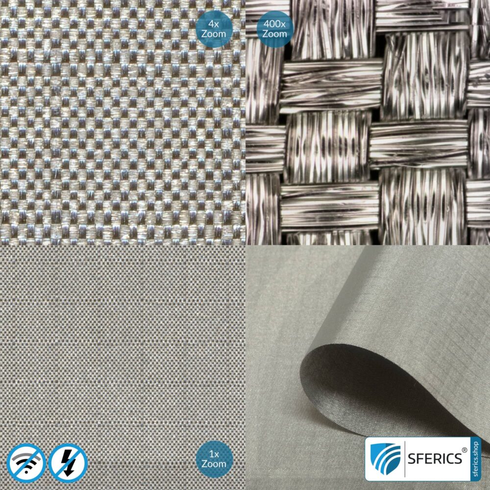 Shielding netting (mesh) HNG100 | RF screening attenuation against electrosmog up to 98 dB | For laying. 90 cm width. Effective against 5G!