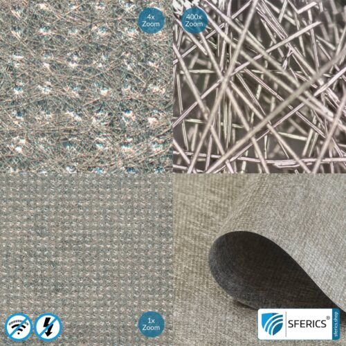 Shielding fleece HNV100 | RF screening attenuation against electrosmog up to 103 dB | For laying. 90 cm width. Effective against 5G!