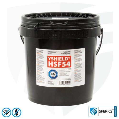 Shielding paint HSF54 | RF screening attenuation against electrosmog up to 90 dB at 40 GHz | classic shielding paint from YSHIELD | TÜV SÜD certified | effective on 5G!