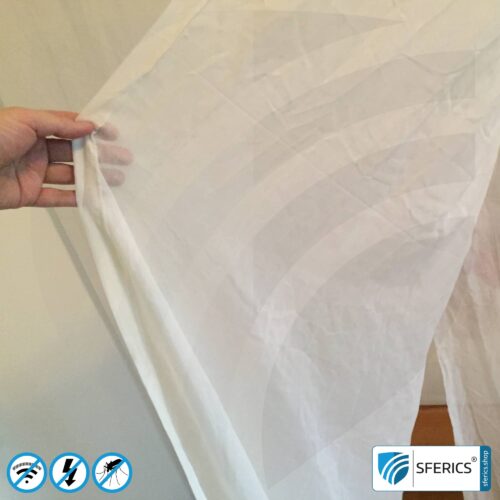 NATURELL shielding fabric | ideal for curtains and canopies | RF screening attenuation against electrosmog up to 40 dB | TÜV-SÜD quality tested | 5G ready!