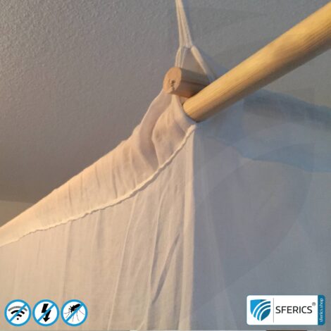 NATURELL shielding fabric | ideal for curtains and canopies | RF screening attenuation against electrosmog up to 40 dB | TÜV-SÜD quality tested | 5G ready!