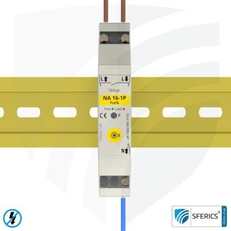 Demand switch NA 16-1P radio with dual operating mode | master switch set-up | building biological radio technology according to EnOcean standard | LED control lamp included