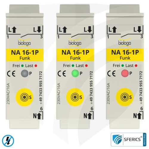 Demand switch NA 16-1P radio with dual operating mode | master switch set-up | building biological radio technology according to EnOcean standard | LED control lamp included