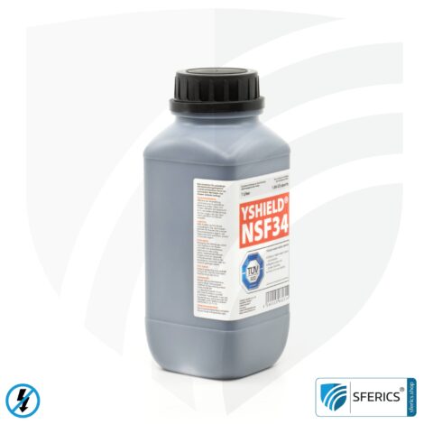 Shielding paint NSF34 | LF screening attenuation against electrosmog up to 80 dB | protection against low-frequency electrical fields (domestic electricity) | TÜV SÜD certified