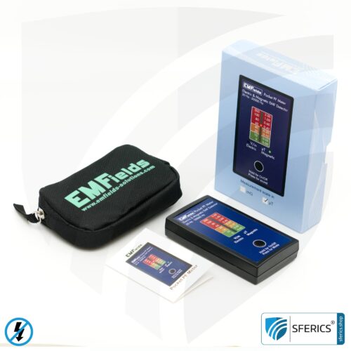 Pocket PF5 Meter | Potential-free low frequency measuring device for electrosmog | Detection of alternating electrical fields and magnetic fields | Measuring range 15 to 50,000 Hz