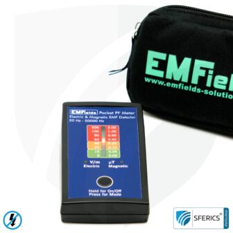 Pocket PF5 Meter | Potential-free low frequency measuring device for electrosmog | Detection of alternating electrical fields and magnetic fields | Measuring range 15 to 50,000 Hz