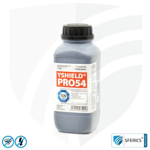 Shielding paint PRO54 | Professional paint with carbon fibers | RF screening attenuation against electrosmog up to 93 dB at 40 GHz | no graphite effect = does not stain | technically the most resilient shielding paint  | TÜV SÜD certified | effective at 5G!