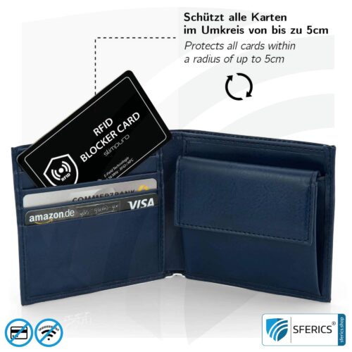 RFID NFC blocker card SLIMPURO | data protection for modern smart cards | EC card, credit card, ID card, ... | included in the set with the ZNAP wallet