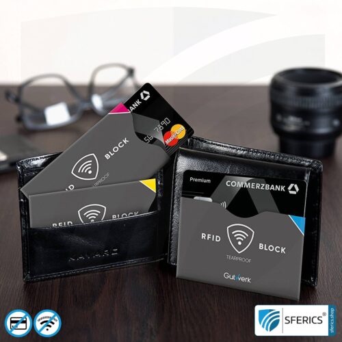 RFID NFC protective covers | data protection for modern smart cards | EC card, credit card, passport, identity card, ID card, ...
