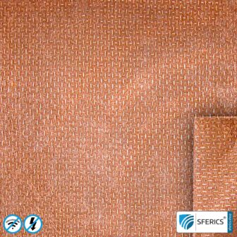Shielding fleece SAPHIR | fibre fleece with copper coating | RF screening attenuation against electrosmog up to 56 dB | 100 cm width. Effective against 5G!