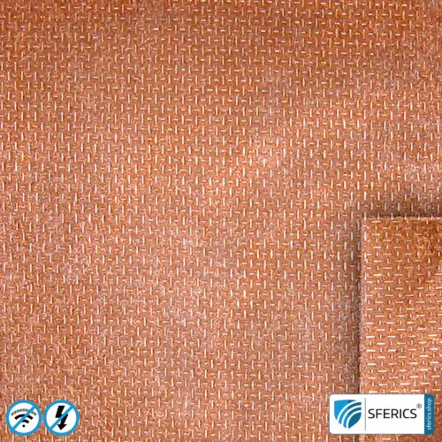 Shielding fleece SAPHIR | fibre fleece with copper coating | RF screening attenuation against electrosmog up to 56 dB | 100 cm width. Effective against 5G!