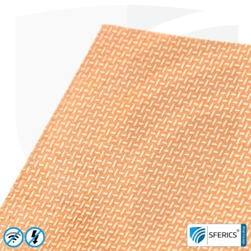 Shielding fleece SAPHIR | fibre fleece with copper coating | RF screening attenuation against electrosmog up to 56 dB | 100 cm width. Effective against 5G!