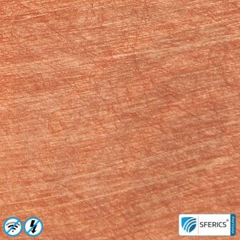 Shielding fleece SAPHIR | fibre fleece with copper coating | RF screening attenuation against electrosmog up to 56 dB | 100 cm width. Effective against 5G!