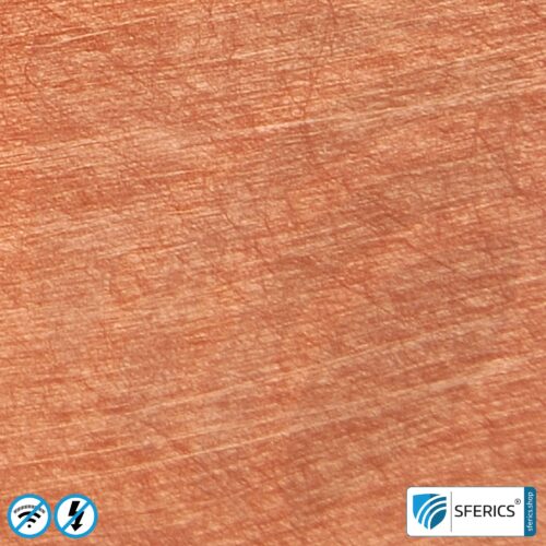 Shielding fleece SAPHIR | fibre fleece with copper coating | RF screening attenuation against electrosmog up to 56 dB | 100 cm width. Effective against 5G!