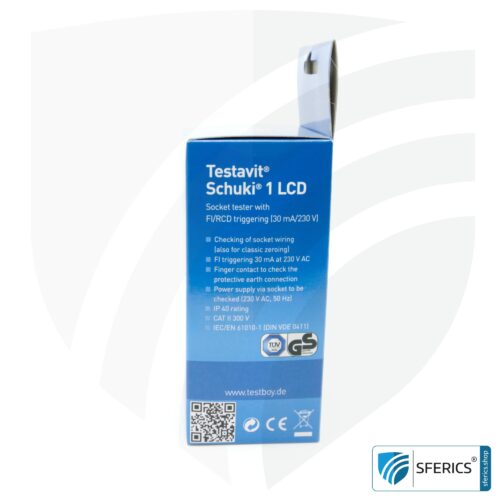 TESTAVIT SCHUKI 1 LCD | socket tester with RCD tripping | quick check of grounding, wiring and RCD circuit breaker.