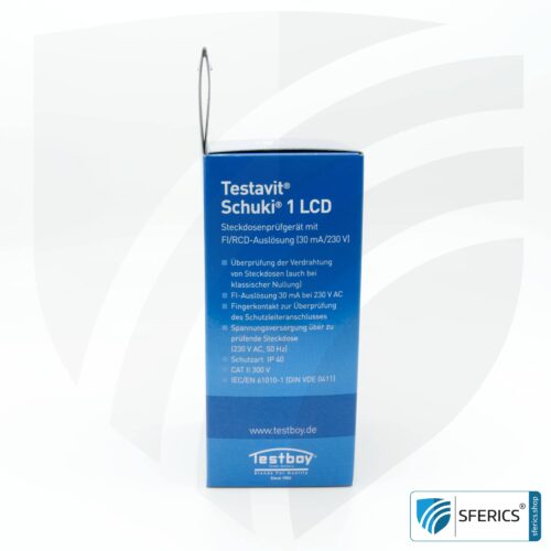 TESTAVIT SCHUKI 1 LCD | socket tester with RCD tripping | quick check of grounding, wiring and RCD circuit breaker.