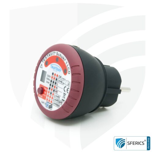 TESTAVIT SCHUKI 1 LCD | socket tester with RCD tripping | quick check of grounding, wiring and RCD circuit breaker.