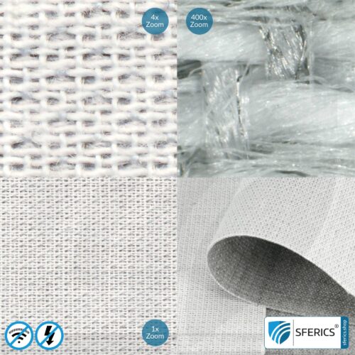 STEEL TWIN shielding fabric | ideal for production of floor mats, curtains, room dividers | opaque| RF screening attenuation against electrosmog up to 42 dB | TÜV-SÜD quality tested | Effective against 5G!