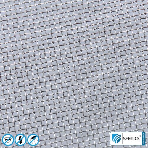 Shielding stainless steel gauze V4A03 | RF screening attenuation against electrosmog up to 55 dB | For laying. 90 cm width. Effective against 5G!
