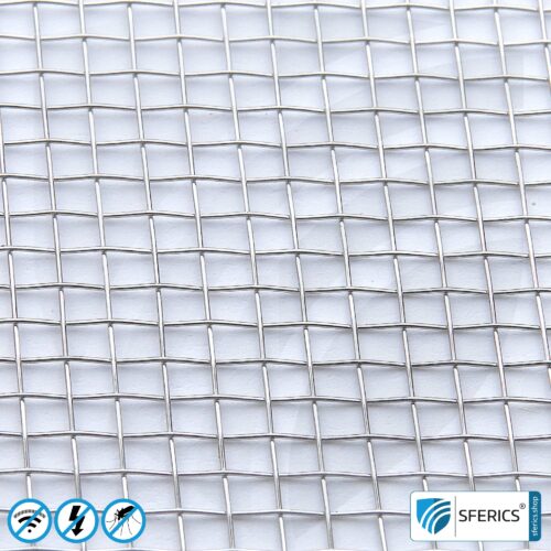 Product samples shielding materials | up to 3 material samples for free 6 Shielding stainless steel gauze V4A10 | RF screening attenuation against electrosmog up to 40 dB | For laying. 90 cm width. 5G ready!