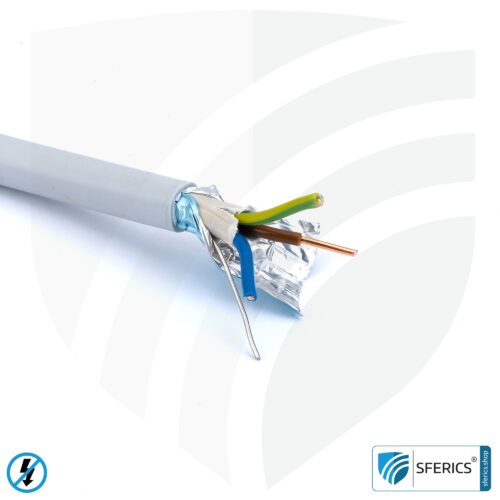 (N)HXMH(St)-J 3x 2,5 mm² shielded installation cable | halogen-free | plasticizer-free | electric cable for shielding alternating electrical fields LF | 41-4347