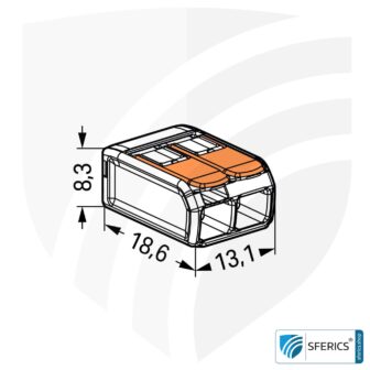 WAGO compact splicing connector, series 221 | model 221-412 | for 2 solid, fine-stranded and stranded cables | alternative to classic connector blocks