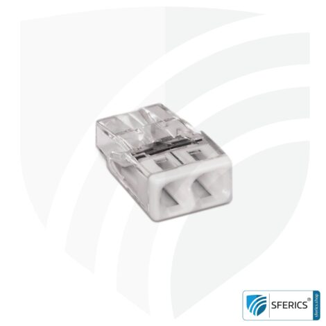 WAGO compact splicing connector | model 2273-202 | for 2 solid conductors | alternative to classic connector blocks