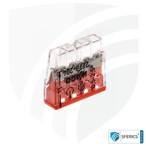 WAGO compact splicing connector | model 2273-204 | for 4 solid conductors | 100 pieces | alternative to classic connector blocks