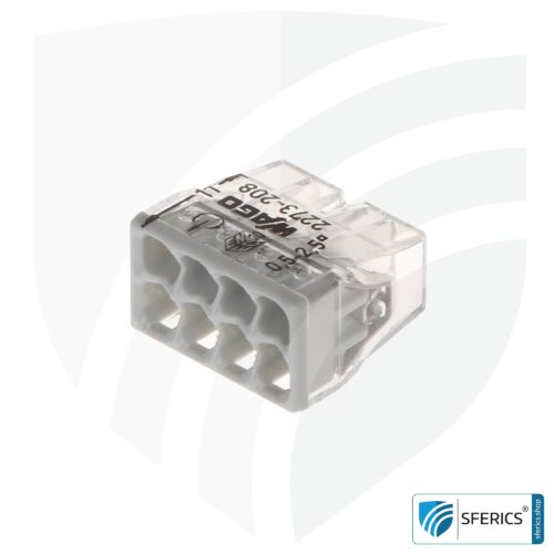 WAGO compact splicing connector | model 2273-208 | for 8 solid conductors | 50 pieces | alternative to classic connector blocks