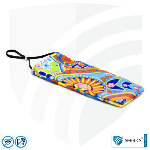 Cell phone case eWall for the smartphone | Unique in design RAINBOW.FLOWER | anti electrosmog incl. 5G | 3in1 protection incl. RFID blocker | cell phone case for iPhone, Android, ... | XL