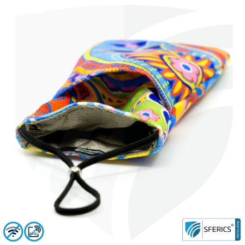 Cell phone case eWall for the smartphone | Unique in design RAINBOW.FLOWER | anti electrosmog incl. 5G | 3in1 protection incl. RFID blocker | cell phone case for iPhone, Android, ... | XL