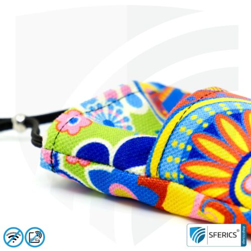 Cell phone case eWall for the smartphone | Unique in design RAINBOW.FLOWER | anti electrosmog incl. 5G | 3in1 protection incl. RFID blocker | cell phone case for iPhone, Android, ... | XL