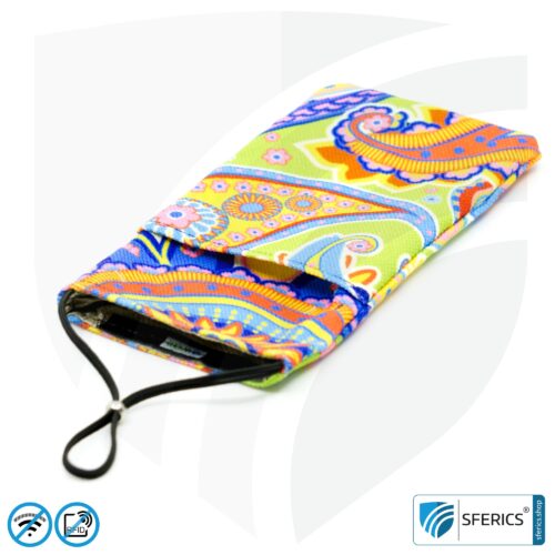 Cell phone case eWall for the smartphone | Unique in design RAINBOW.FLOWER | anti electrosmog incl. 5G | 3in1 protection incl. RFID blocker | cell phone case for iPhone, Android, ... | XXL